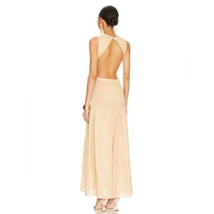 SNDYS x REVOLVE Lottie Dress in Oat, Maxi Dress Fit and Flare, Small